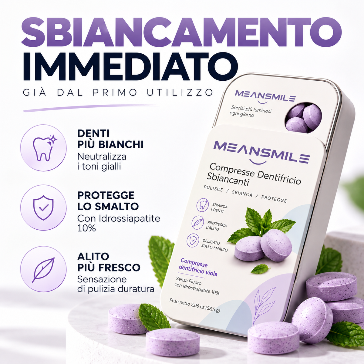 MEANSMILE - Compresse Dentifricio