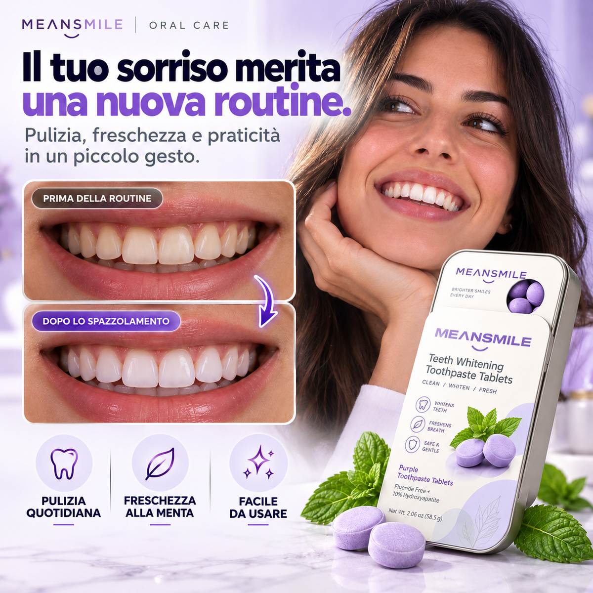 MEANSMILE - Compresse Dentifricio